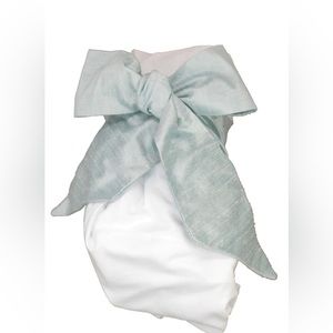 Beaufort Bonnet Bow Swaddle Sea Blue Silk